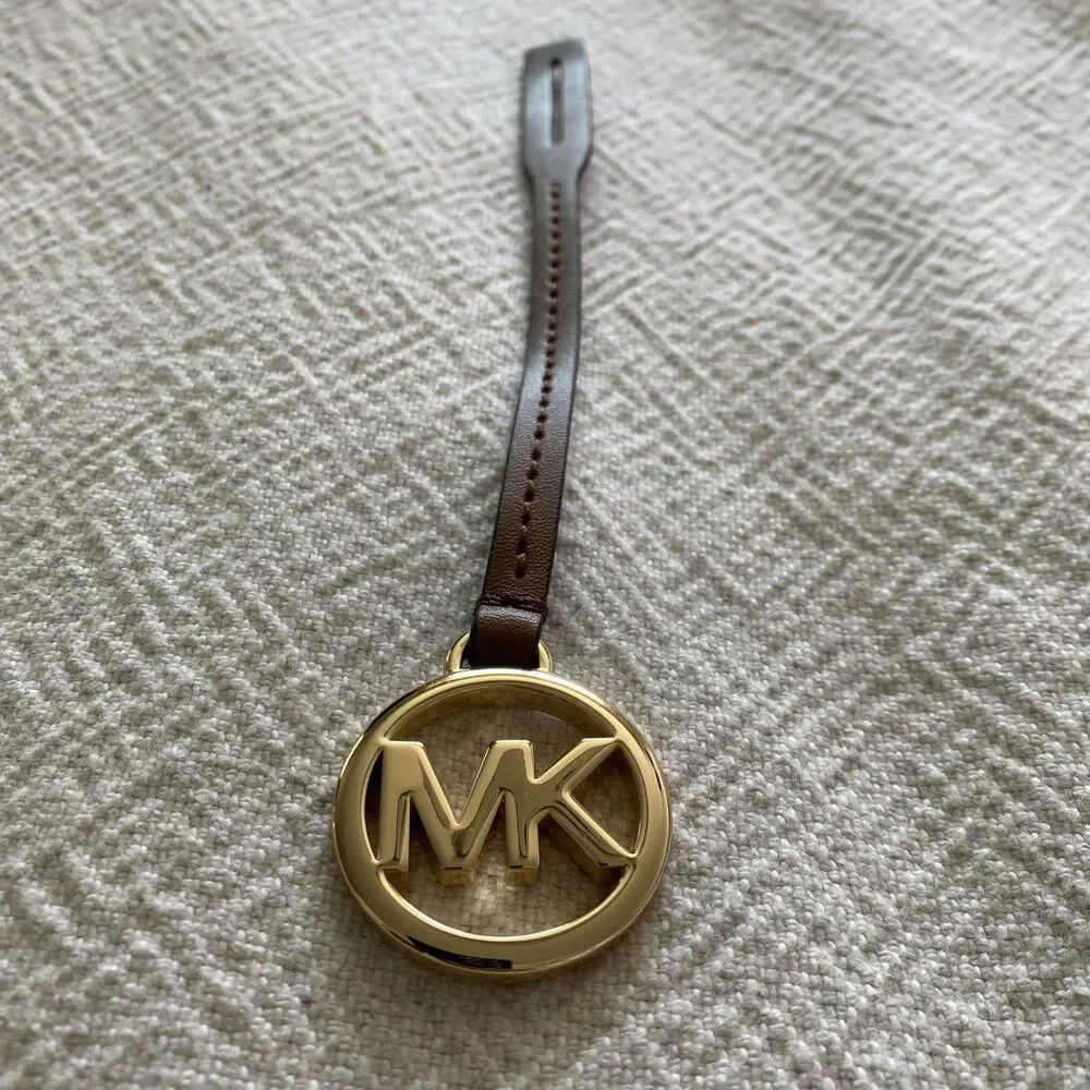 Michael Kors Leather & Gold Metal Bag Charm / Purse Hang Tag – NWOT